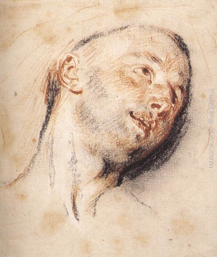 Head of a Man painting - Jean-Antoine Watteau Head of a Man art painting